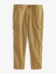 Tan Brown Linen Blend Cargo Trousers - Image 4 of 6