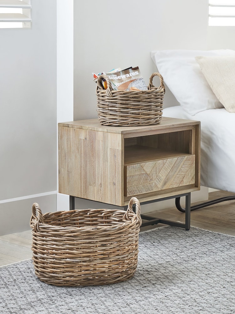 Pacific Set of 2 Grey Kubu Oval Storage Baskets - Image 1 of 3