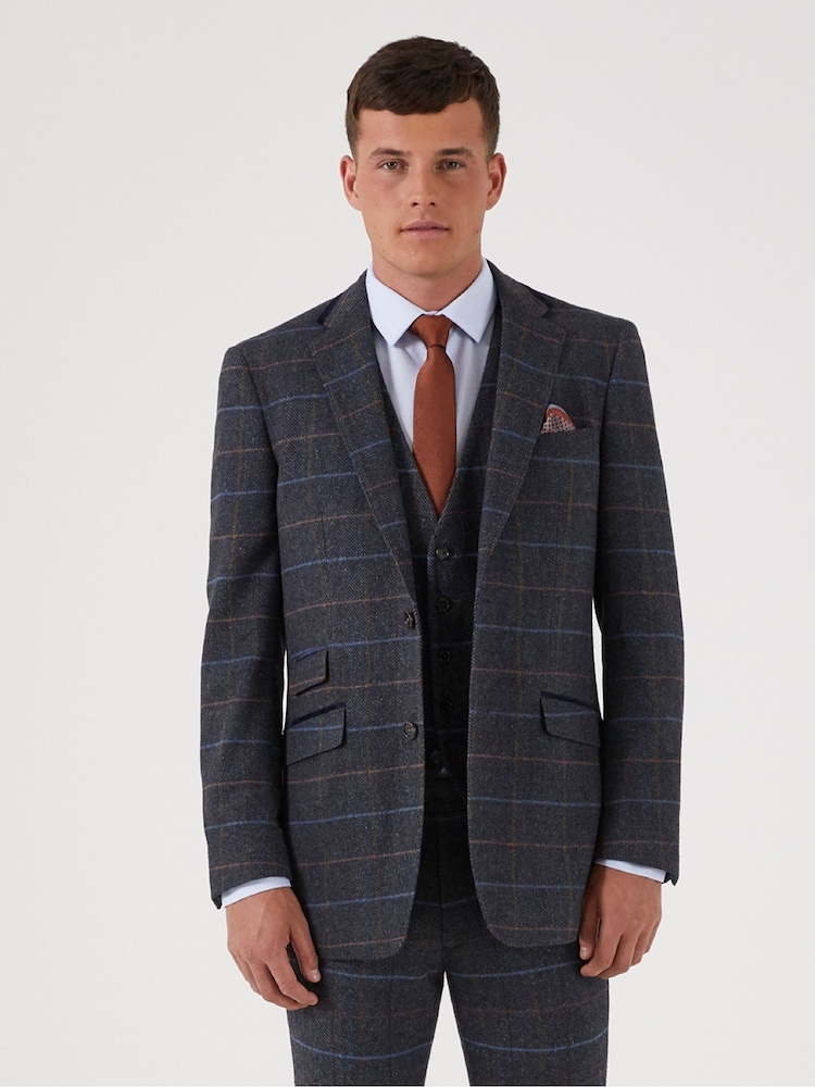 Skopes Grey Tailored Fit Doyle Tweed Wool Blend Suit: Jacket - Image 1 of 5 Skopes Grey Tailored Fit Doyle Tweed Wool Blend Suit: Jacket - Image 1 of 5