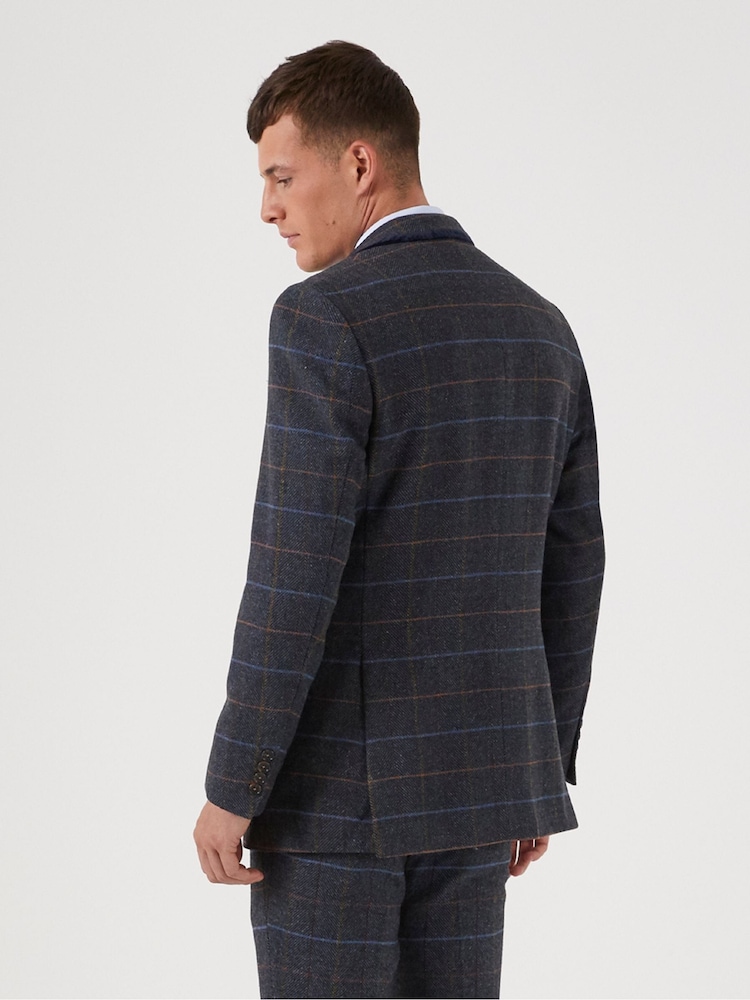 Skopes Grey Tailored Fit Doyle Tweed Wool Blend Suit: Jacket - Image 2 of 5 Skopes Grey Tailored Fit Doyle Tweed Wool Blend Suit: Jacket - Image 2 of 5