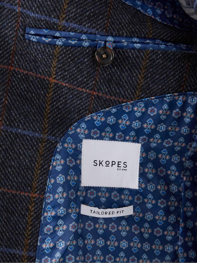 Skopes Grey Tailored Fit Doyle Tweed Wool Blend Suit: Jacket - Image 5 of 5 Skopes Grey Tailored Fit Doyle Tweed Wool Blend Suit: Jacket - Image 5 of 5