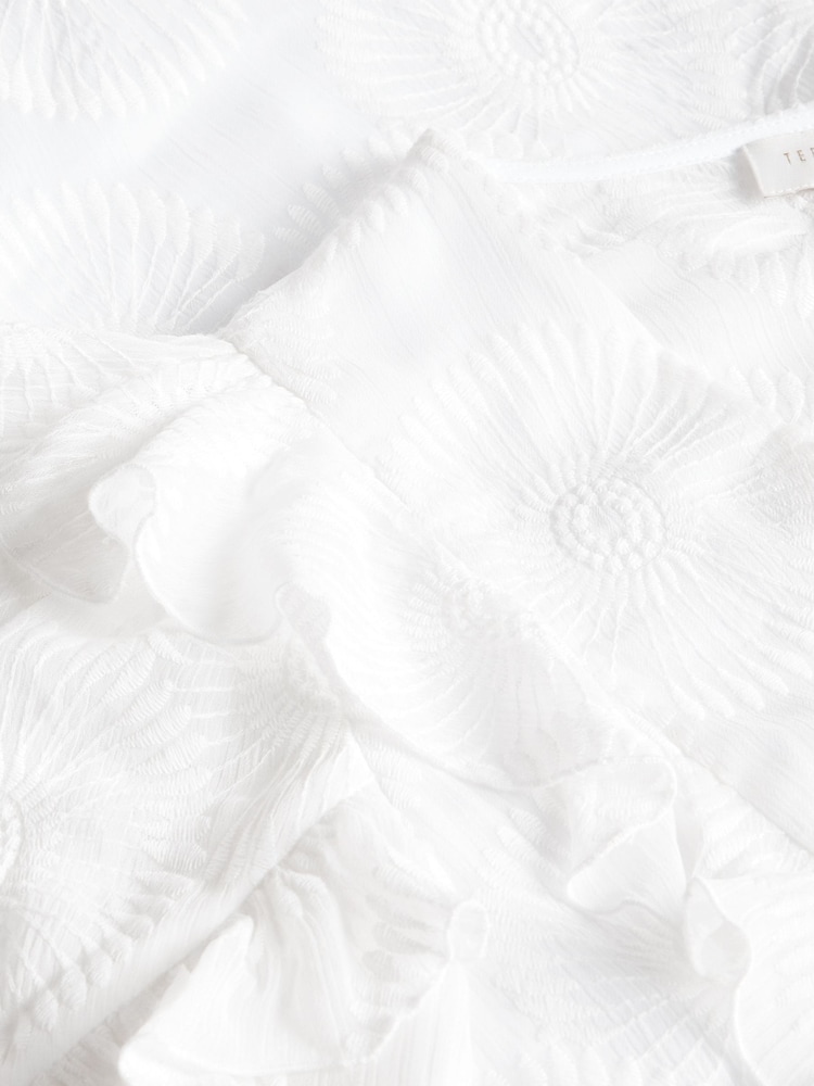 Ted Baker White Puffball Sleeve Playsuit - Image 4 of 4