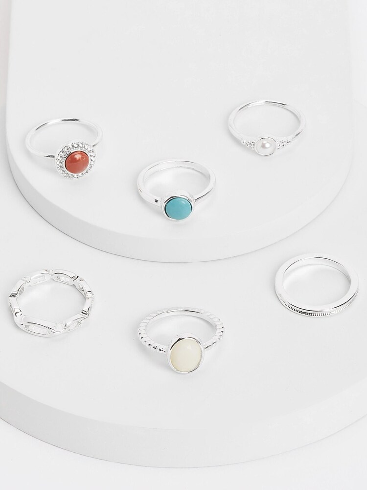 Silver Tone Mixed Ring Pack - Image 1 of 1