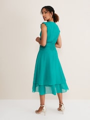 Phase Eight Blue Cressinda Ruched Dress - Image 2 of 4