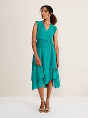 Phase Eight Blue Cressinda Ruched Dress - Image 3 of 4