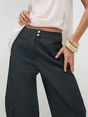 River Island Green High Rise Barrel Leg Utility Trousers - Image 4 of 4