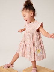 Pink Elephant Short Sleeve Tiered Jersey Dress (3mths-7yrs) - Image 1 of 6
