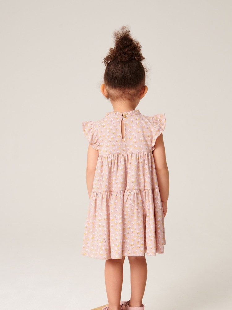 Pink Elephant Short Sleeve Tiered Jersey Dress (3mths-7yrs) - Image 2 of 6