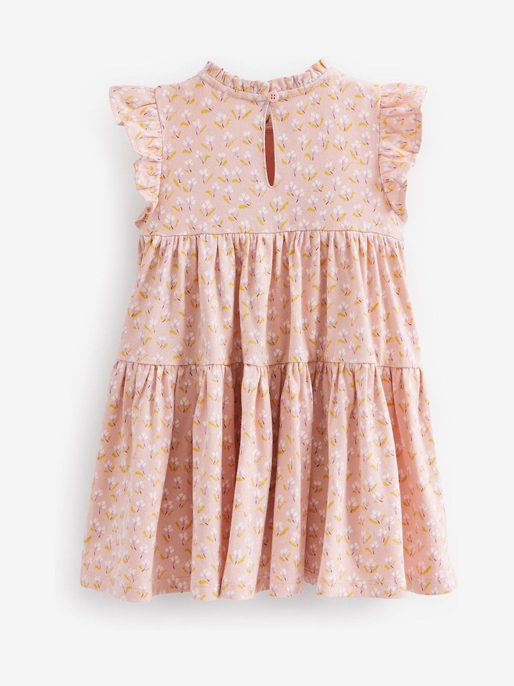 Pink Elephant Short Sleeve Tiered Jersey Dress (3mths-7yrs) - Image 6 of 6