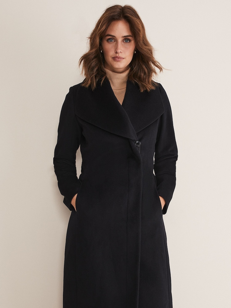 Phase Eight Black Nicci Wool Coat - Image 1 of 7