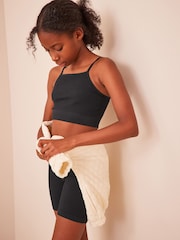 Black Seam Free Top and Cycling Shorts Set (7-16yrs) - Image 2 of 6