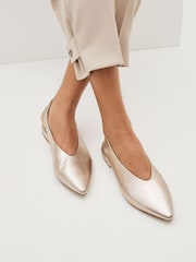 Gold Forever Comfort® Leather Flat Slingbacks - Image 2 of 7