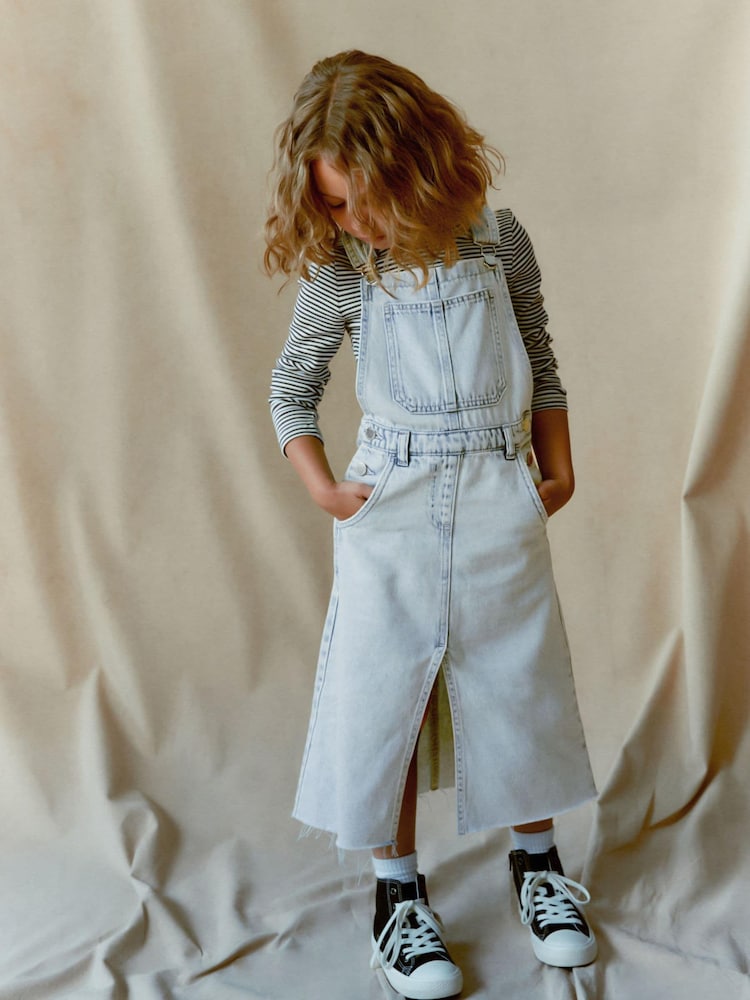 Moder denim - Maxi obleka Pinafore (3-16let) - Slika 1 iz 7
