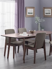 Julian Bowen Walnut Kensington Solid Beech 4 Seater Dining Set - Image 2 of 4