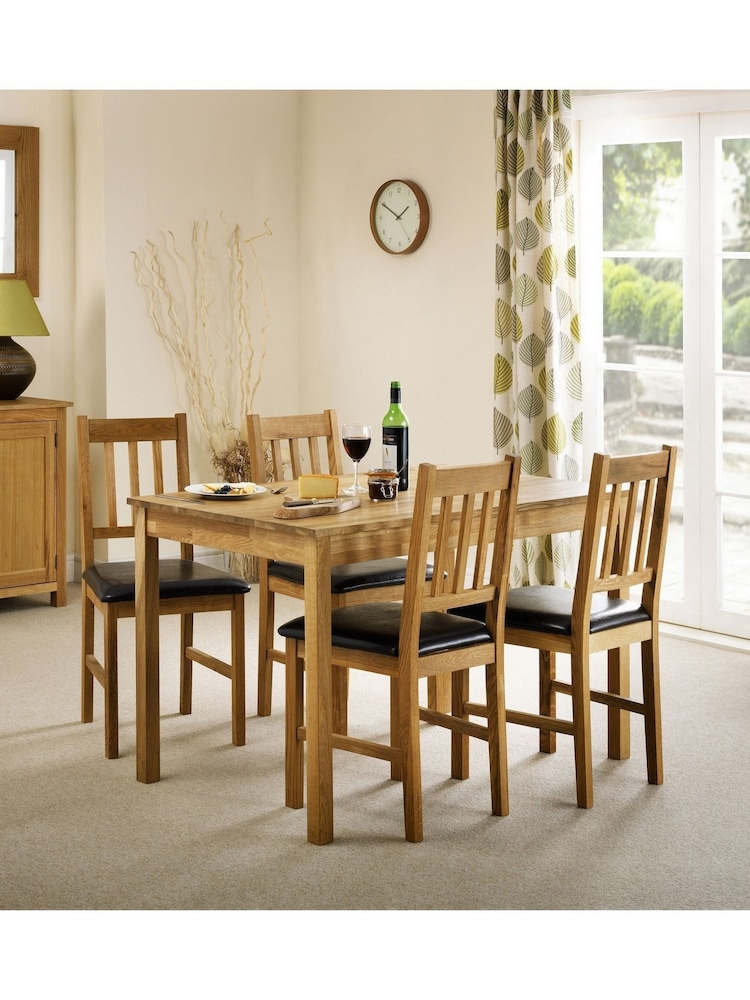 Julian Bowen Oak Coxmoor Solid Oak 4 Seater Dining Set - Image 1 of 2