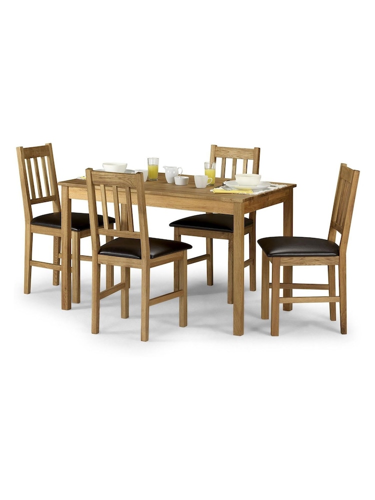 Julian Bowen Oak Coxmoor Solid Oak 4 Seater Dining Set - Image 2 of 2