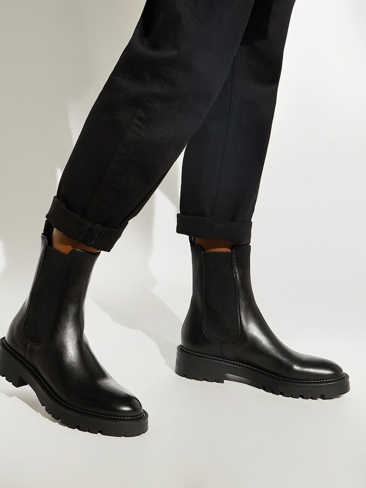 Schwarz - Dune London Picture Chelsea-Stiefel mit Profilsohle - Bild 1 von 6 Schwarz - Dune London Picture Chelsea-Stiefel mit Profilsohle - Bild 1 von 6