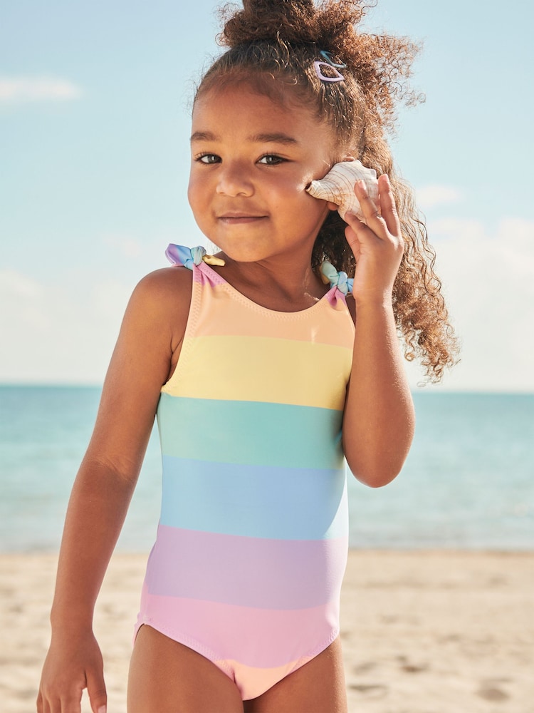 Multi Stripe Tie Shoulder Swimsuit (3mths-7yrs) - Image 2 of 6