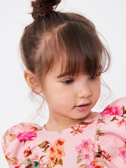 Pink Floral Tiered Ponte Occasion Dress (3mths-7yrs) - Image 4 of 6