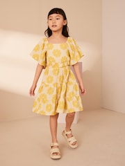Yellow Floral Cut Out Detail Dress (3-16yrs) - Image 1 of 7
