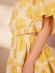 Yellow Floral Cut Out Detail Dress (3-16yrs) - Image 4 of 7