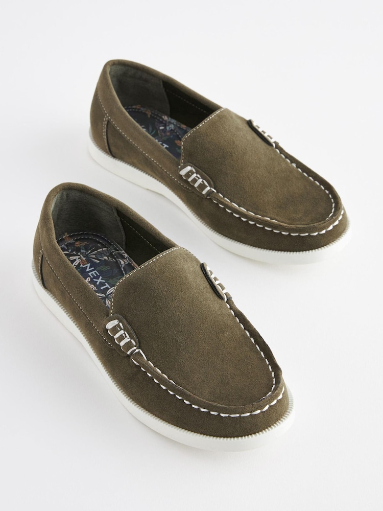 Khaki Green Loafers - Image 1 of 6