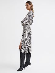 Reiss Black Celia Pull On Knee High Boots - Image 2 of 5
