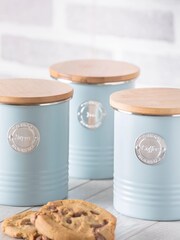 Typhoon Blue Living Blue Tea, Coffee, Sugar Canisters - Image 1 of 2