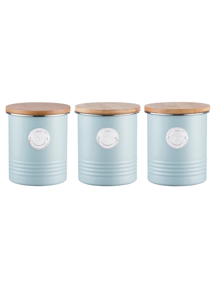 Typhoon Blue Living Blue Tea, Coffee, Sugar Canisters - Image 2 of 2