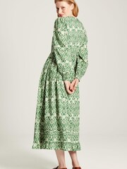 Joules Heather Green Floral Pleated Dress - Image 2 of 6