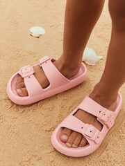 Blush Pink Chunky Double Strap Sandals - Image 1 of 5