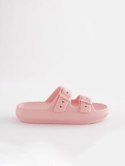 Blush Pink Chunky Double Strap Sandals - Image 3 of 5