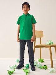 Green Regular Fit Cotton School Short Sleeve 100% Cotton Polo Shirts 2 Pack (3-16yrs) - Image 2 of 7
