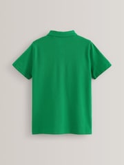 Green Regular Fit Cotton School Short Sleeve 100% Cotton Polo Shirts 2 Pack (3-16yrs) - Image 6 of 7