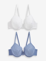 White/Blue Pad Full Cup Lace Bras 2 Pack - Image 10 of 14
