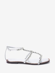 Silber - Römersandalen mit Schmucksteinen - Bild 3 von 6