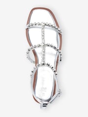 Silber - Römersandalen mit Schmucksteinen - Bild 5 von 6