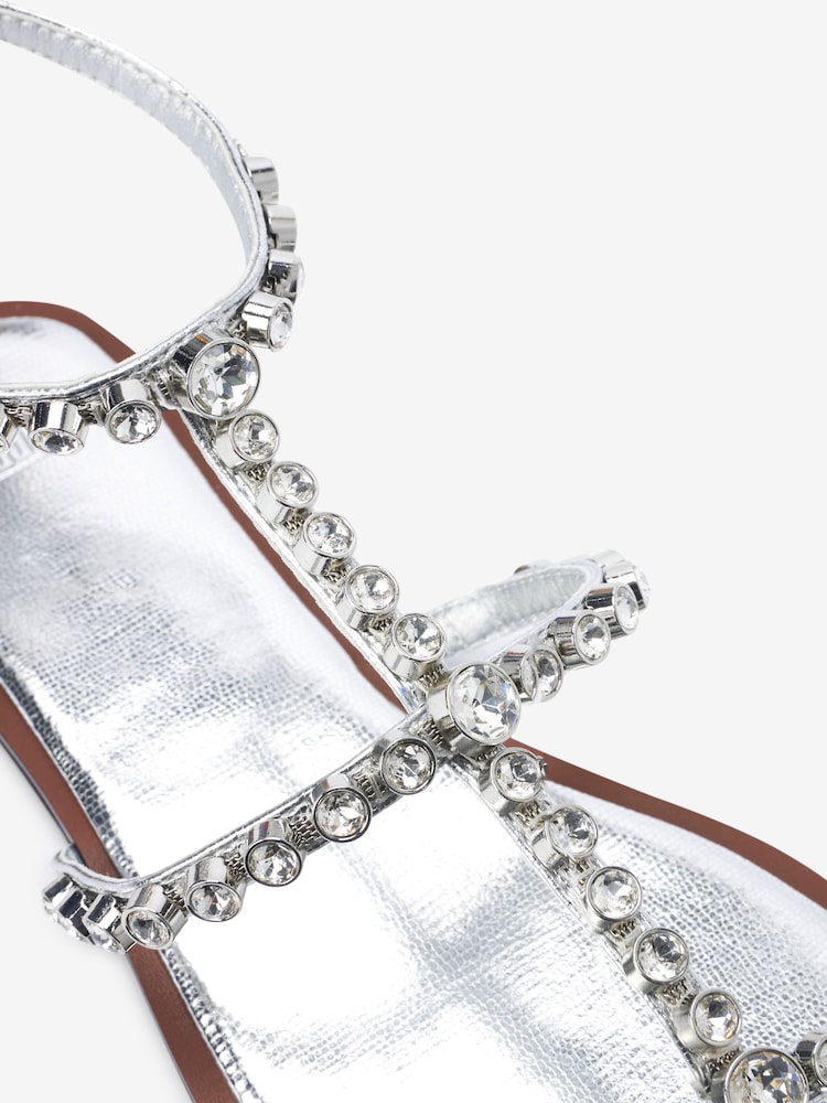 Silber - Römersandalen mit Schmucksteinen - Bild 6 von 6
