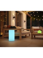 SolarCentre White Shape Cylinder Outdoor Light - Image 1 of 2