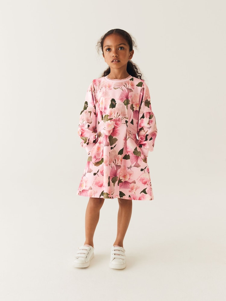 Hellpink - Baker by Ted Baker Geblümtes Sweat-Kleid - Bild 1 von 13 Hellpink - Baker by Ted Baker Geblümtes Sweat-Kleid - Bild 1 von 13