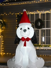 Homcom Red Outdoor 6ft Inflatable Christmas Dog Decoration - Image 1 of 5