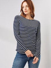 FatFace Breton Navy Blue T-Shirt - Image 1 of 5