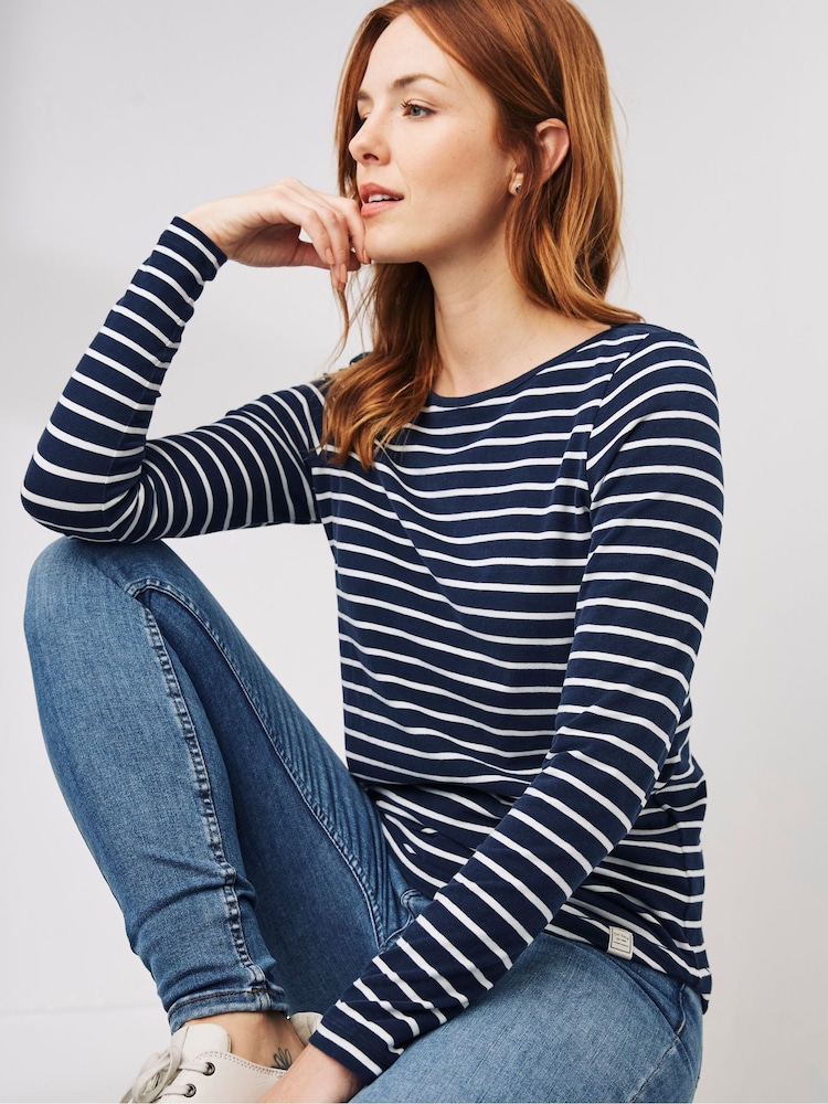 FatFace Breton Navy Blue T-Shirt - Image 2 of 5