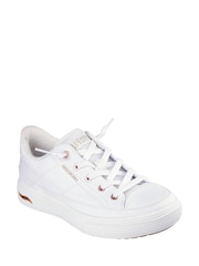 Белые парусиновые туфли - женские кроссовки Skechers Arch Fit Arcade - Изображение 7 из 9