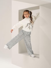 Angel & Rocket Clara Penguin White Sequin Christmas Jumper - Image 3 of 7