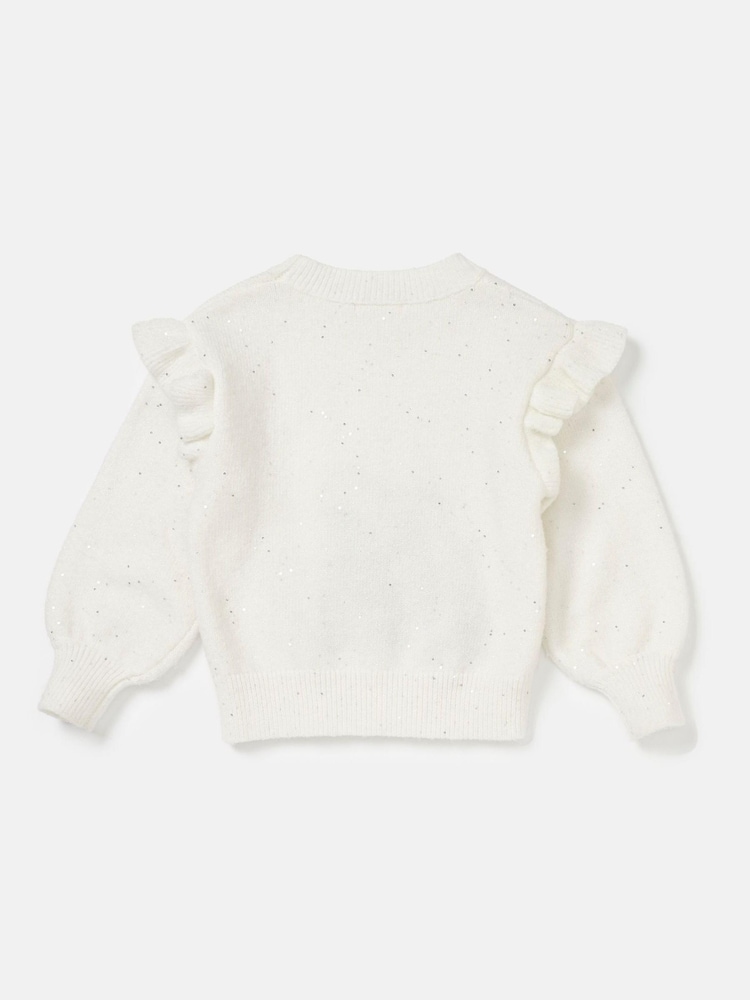Angel & Rocket Clara Penguin White Sequin Christmas Jumper - Image 6 of 7