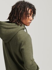 Olive chiné - Sweat à capuche brodé Superdry coton vintage à logo - Image 3 of 5
