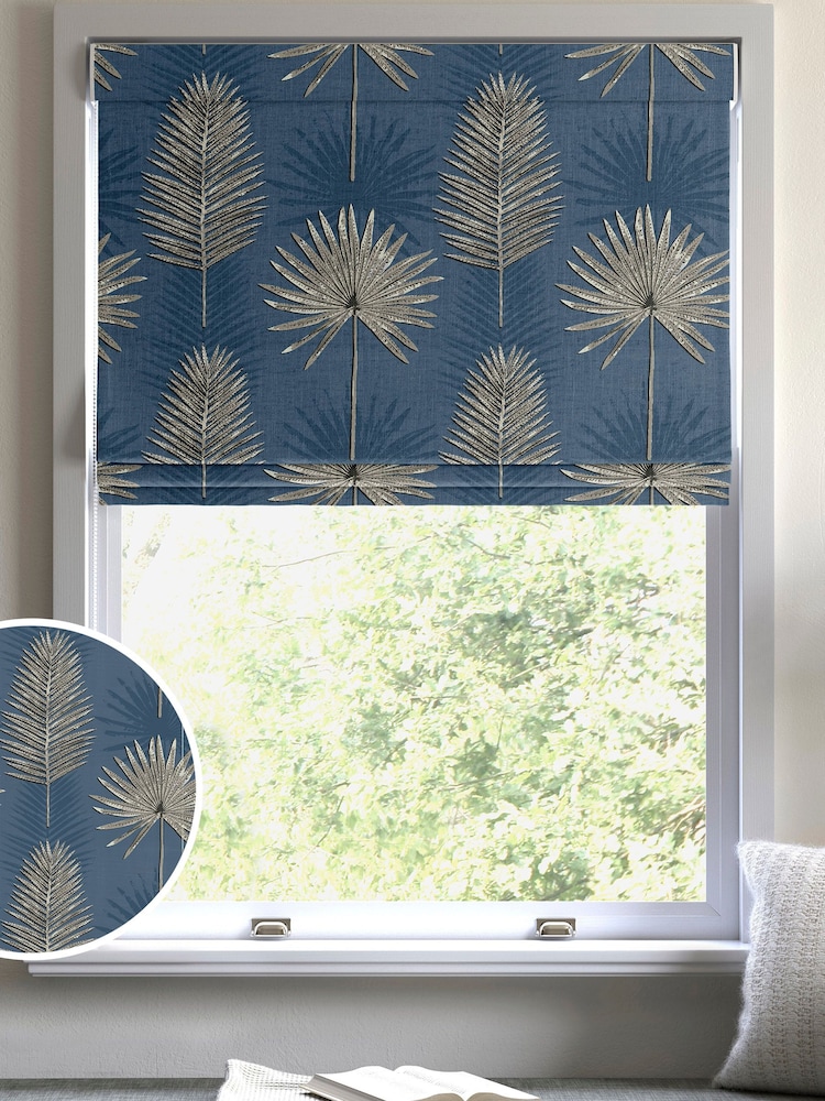 Ink Blue Sellus Made To Measure Roman 100% Cotton Blind - Image 1 of 6