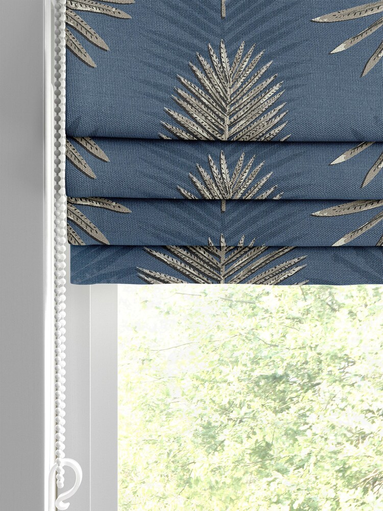 Ink Blue Sellus Made To Measure Roman 100% Cotton Blind - Image 2 of 6