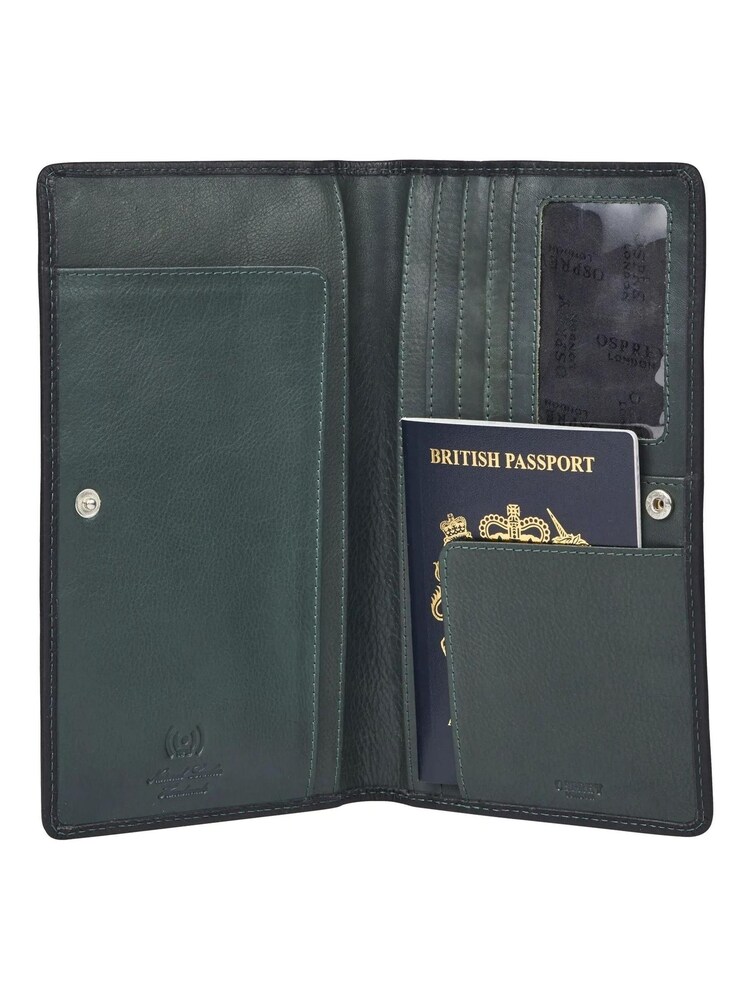 OSPREY LONDON Bearsted Leather RFID Travel Organiser Black Wallet - Image 2 of 3